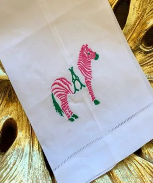 Chinoiserie Zebra Monogram Guest Towel