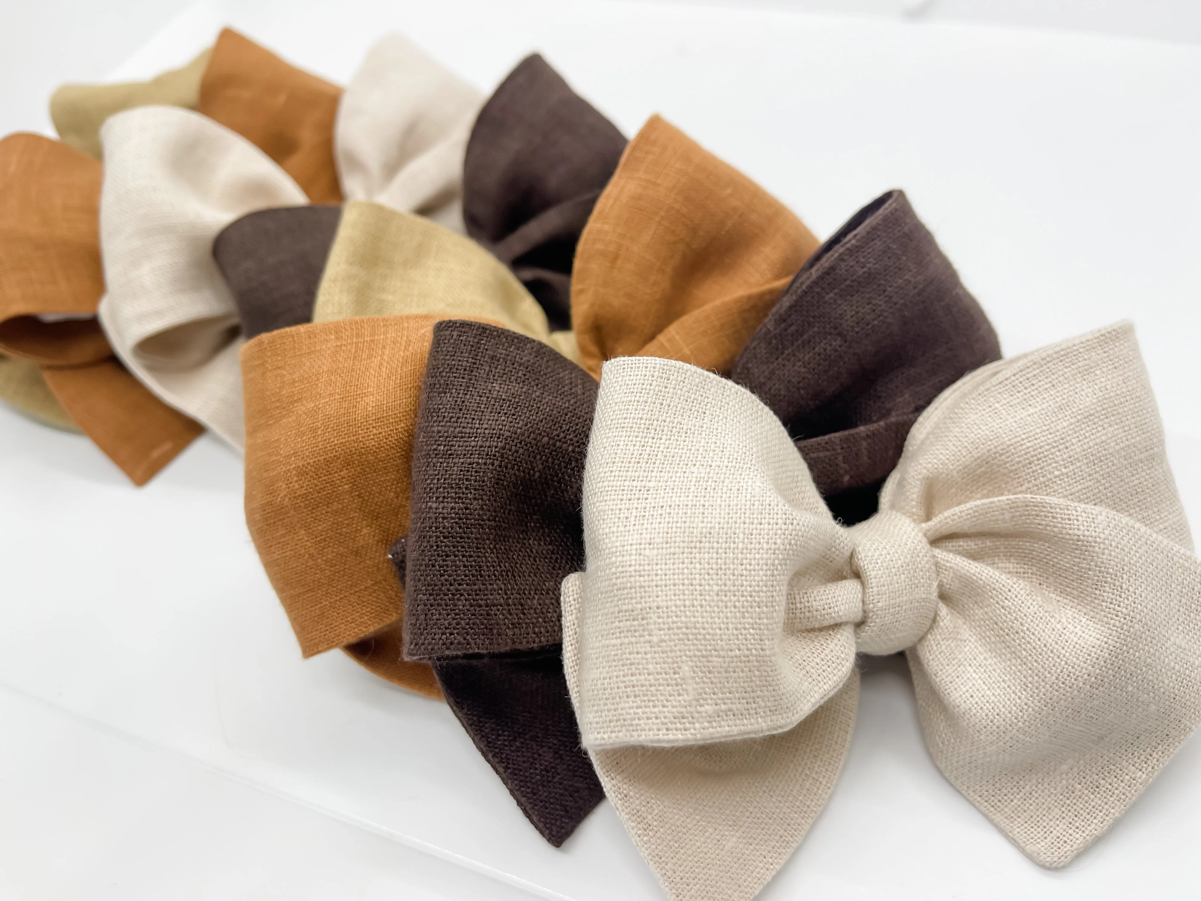 Chocolate Linen Bow