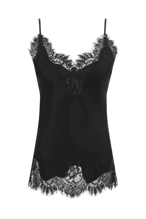 Coco Lace Silk Cami Black