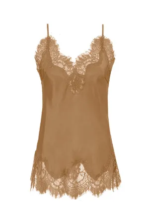 Coco Lace Silk Cami Camel