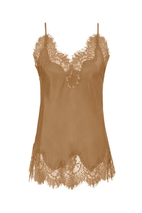 Coco Lace Silk Cami Camel