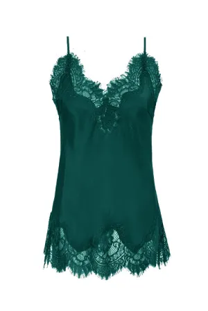 Coco Lace Silk Cami Cypress Teal