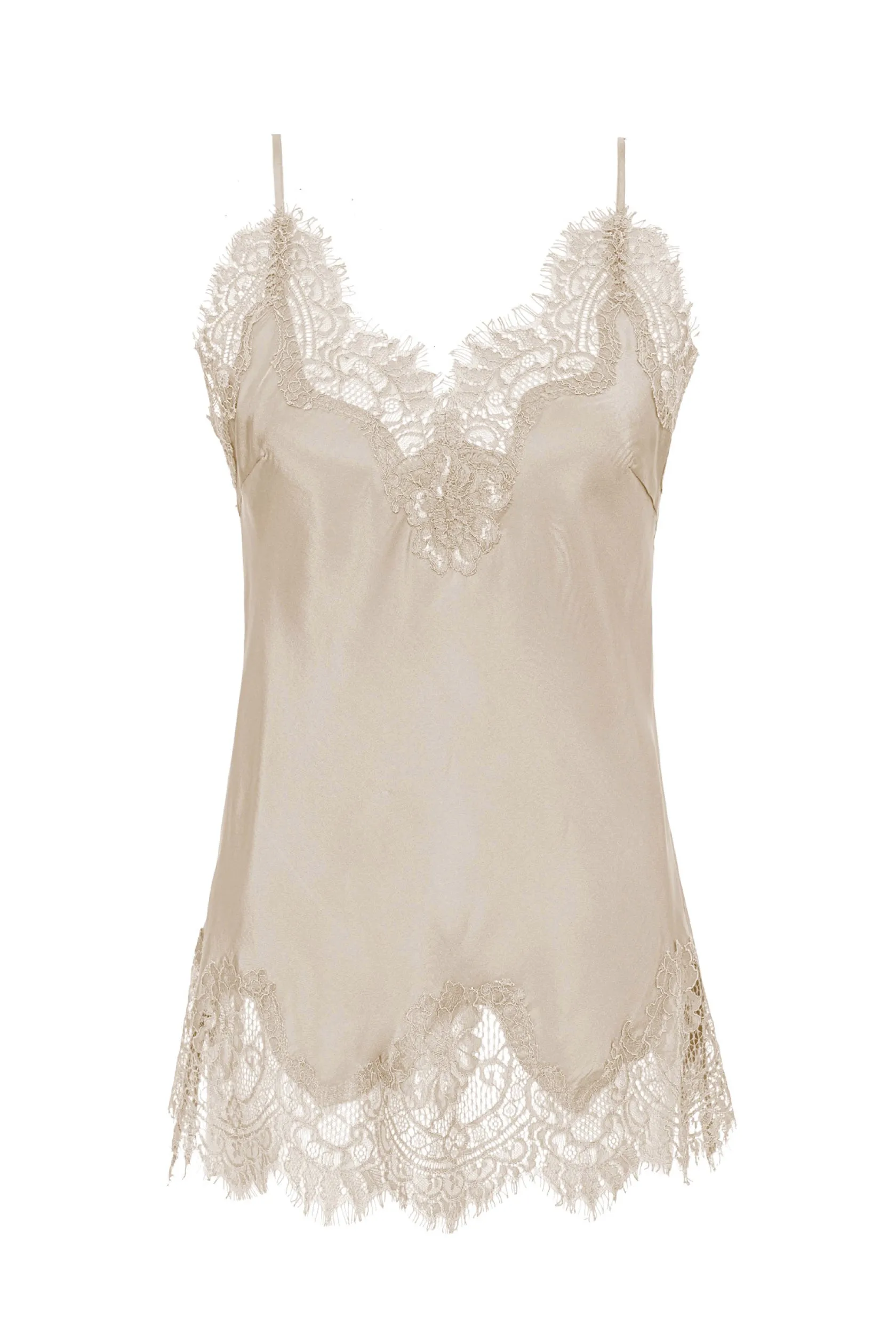 Coco Lace Silk Cami Pearl