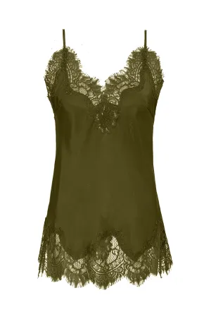 Coco Lace Silk Cami Sage Green