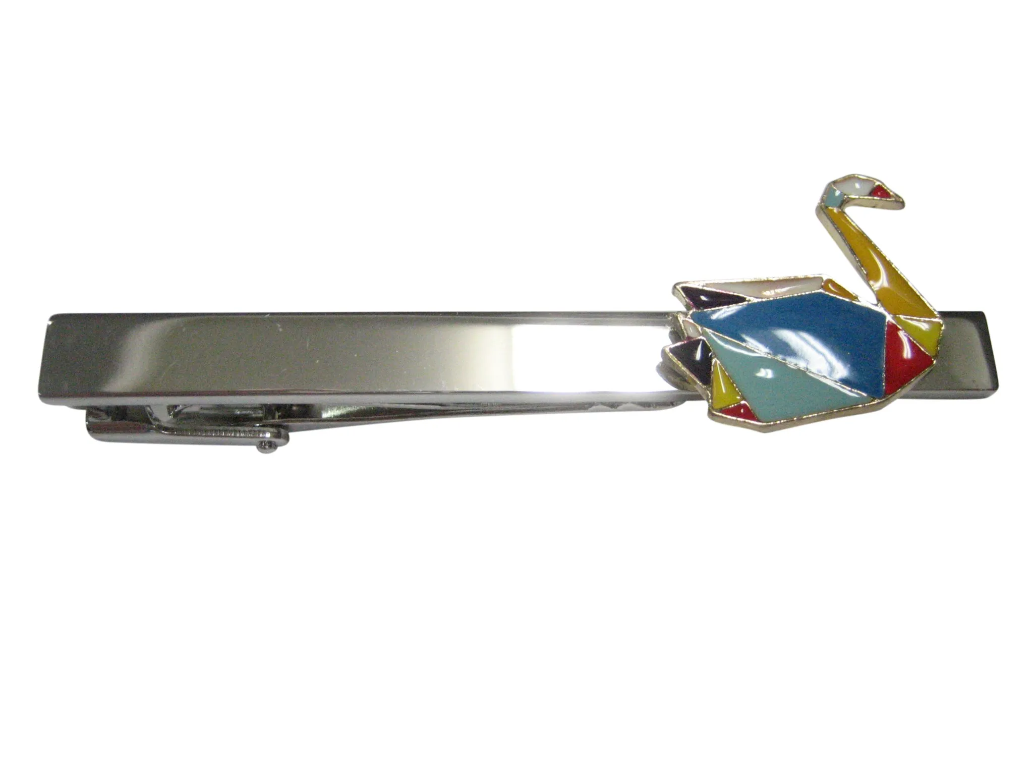 Colorful Origami Swan Bird Tie Clip