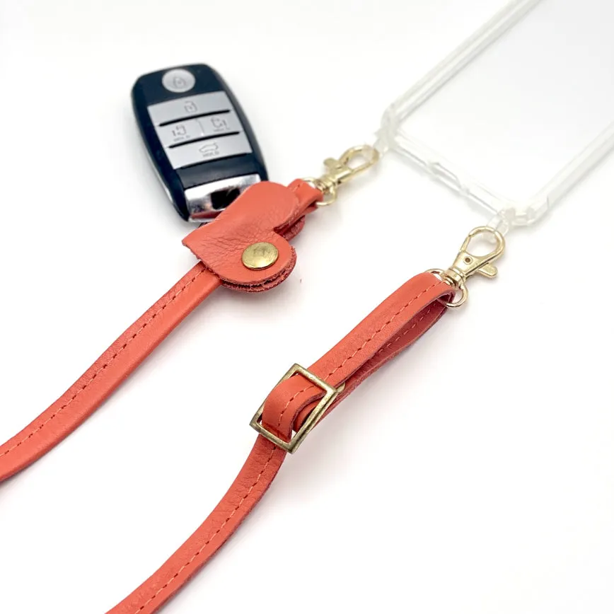 Coral Leather Key Holder