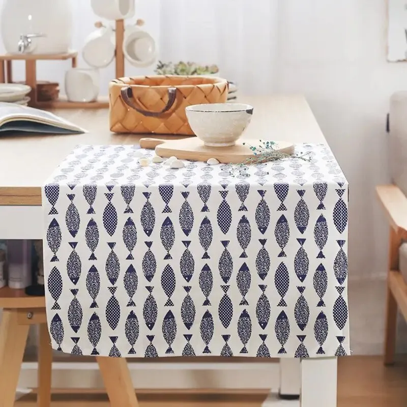 Cotton Ocean Placemats or Kitchen Towels: Fish Print