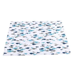 Cotton Ocean Placemats or Kitchen Towels: Fish Print