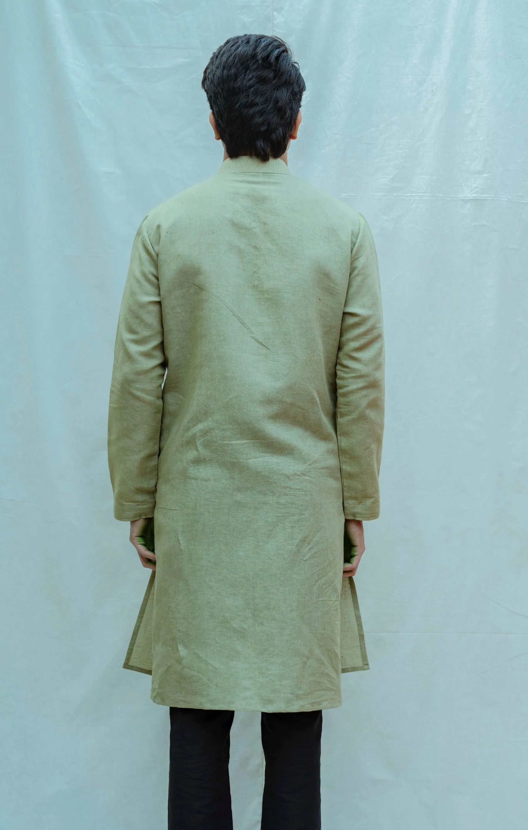 Cotton X Linen Overlap Kurta Set