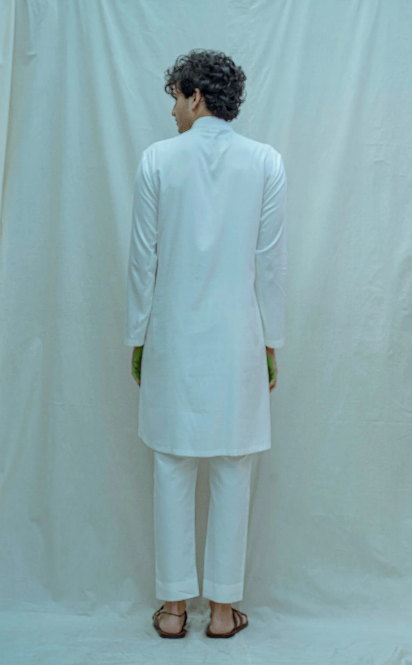 Cowl Kurta set In White