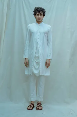 Cowl Kurta set In White
