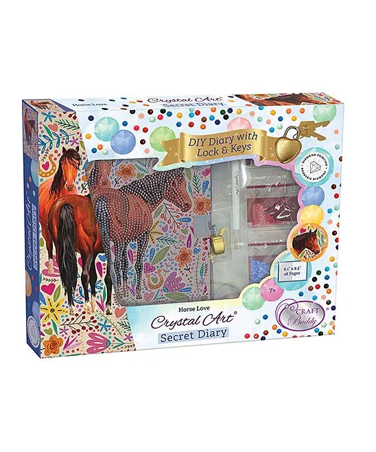 Craft Buddy | Brown & Yellow Horse Love Crystal Art Secret Diary Kit