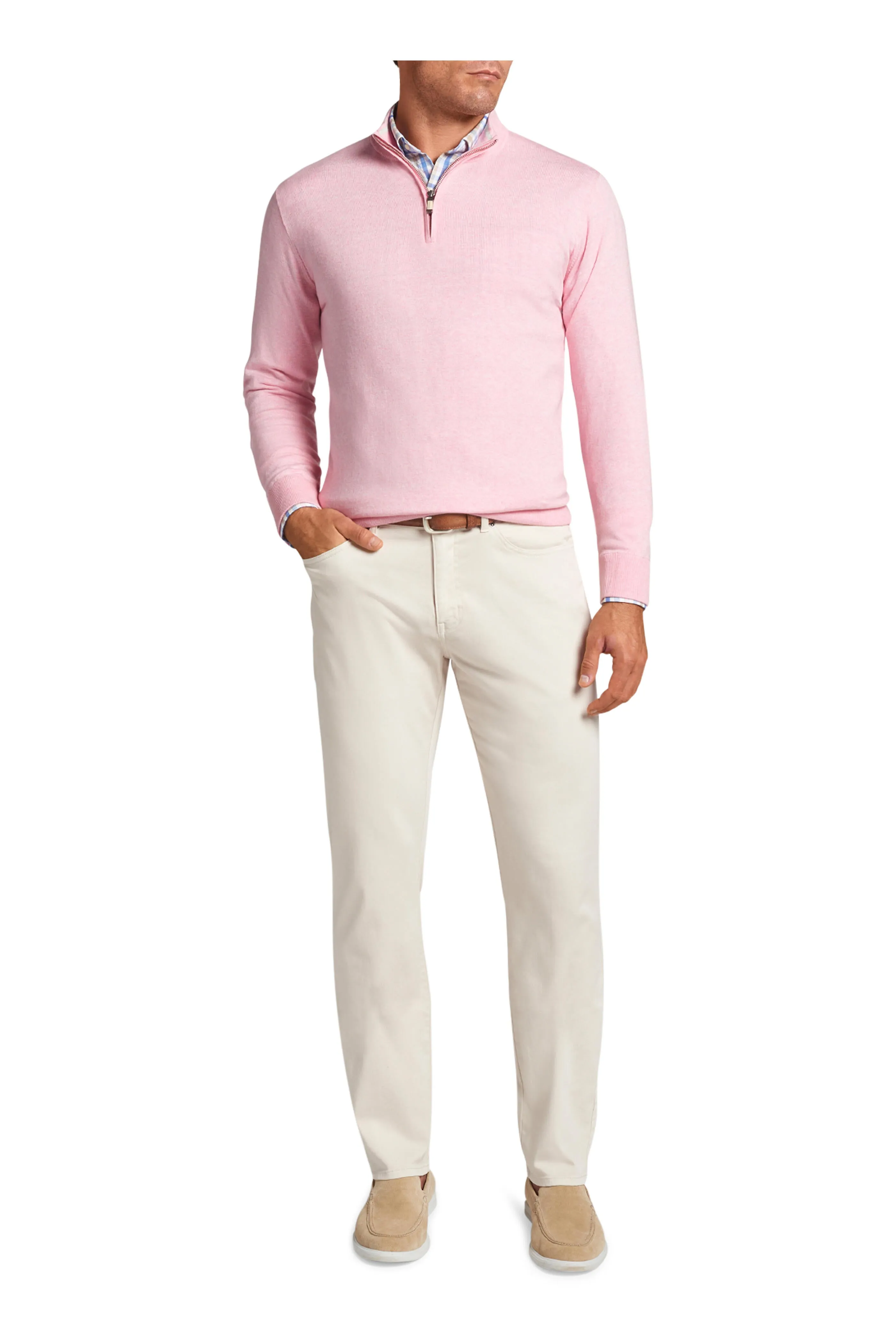 Crest Quarter Zip in Palmer Pink