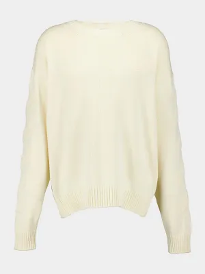 Crew-Neck Diagonal-Stripe Jumper