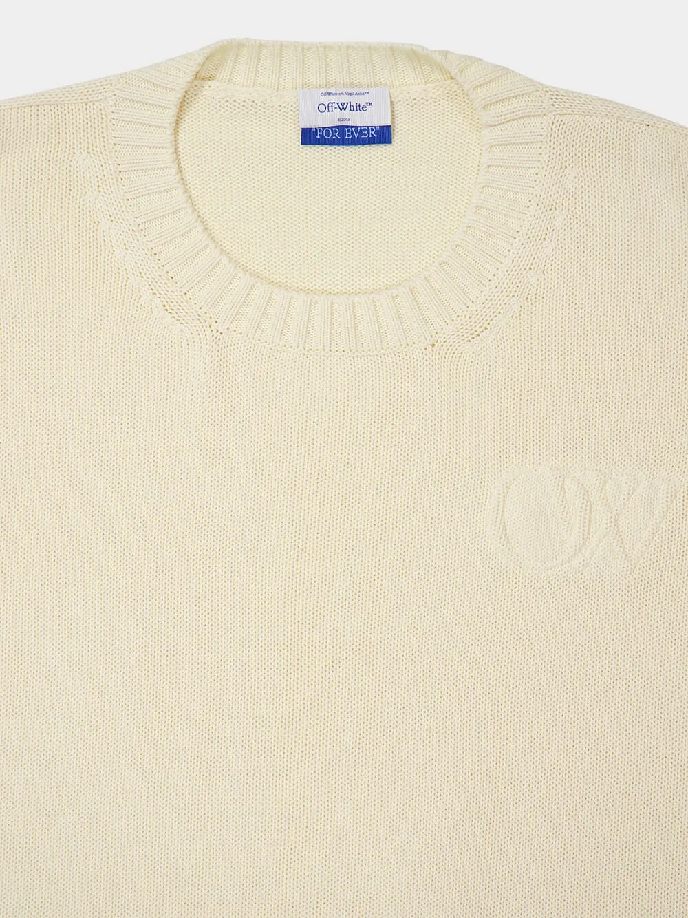 Crew-Neck Diagonal-Stripe Jumper