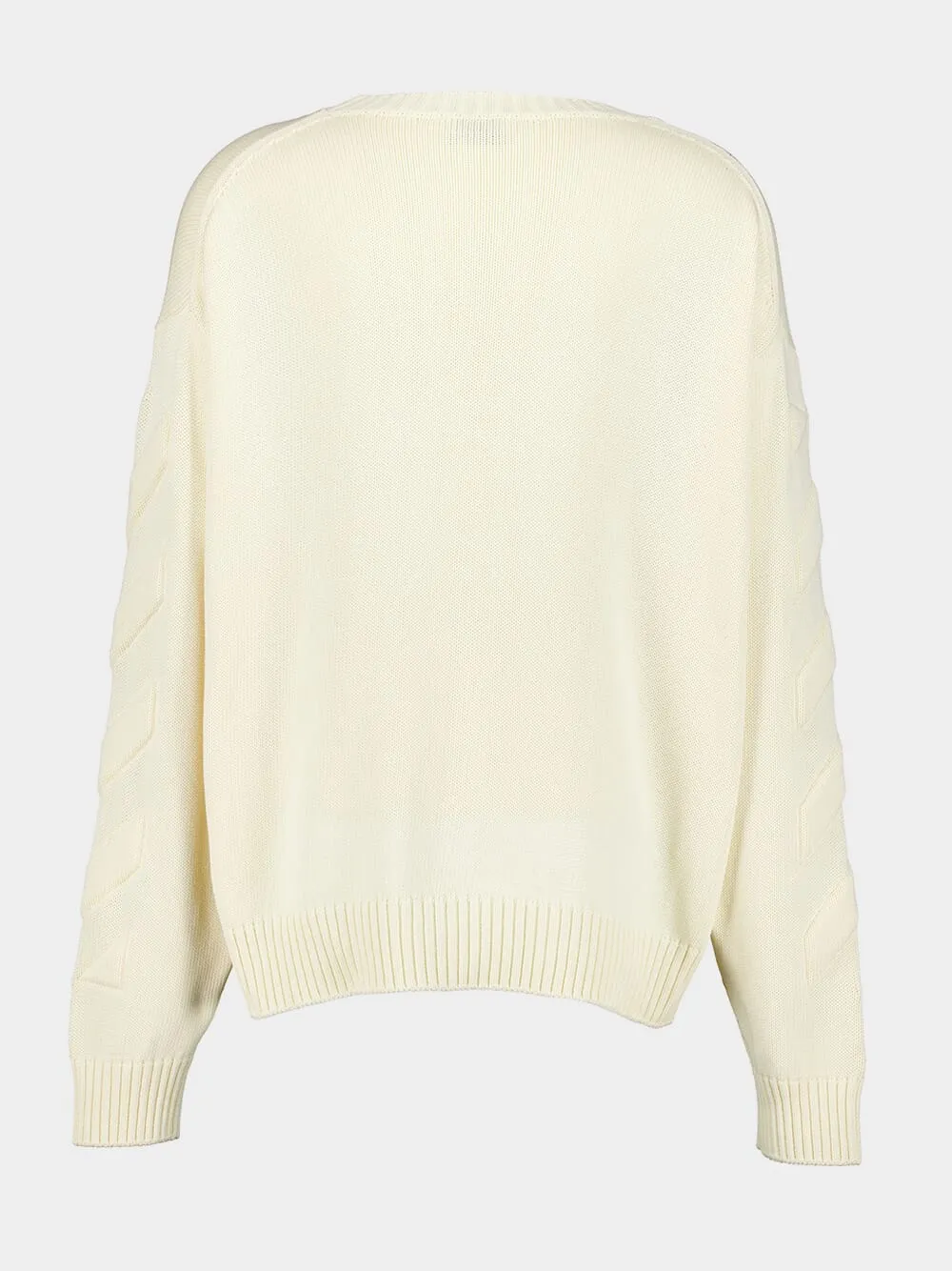 Crew-Neck Diagonal-Stripe Jumper