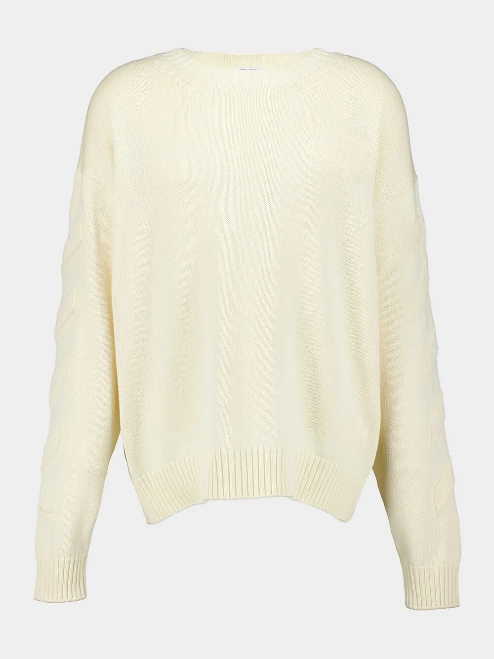 Crew-Neck Diagonal-Stripe Jumper
