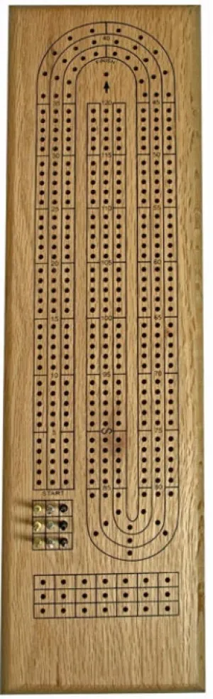 CRIBBAGE: 3 TRACK OAK (24)