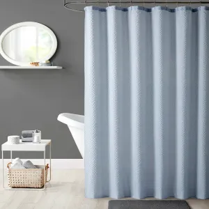 Dainty Home Tranquility Embossed Seersucker Designed 70" x 72" Shower Curtain