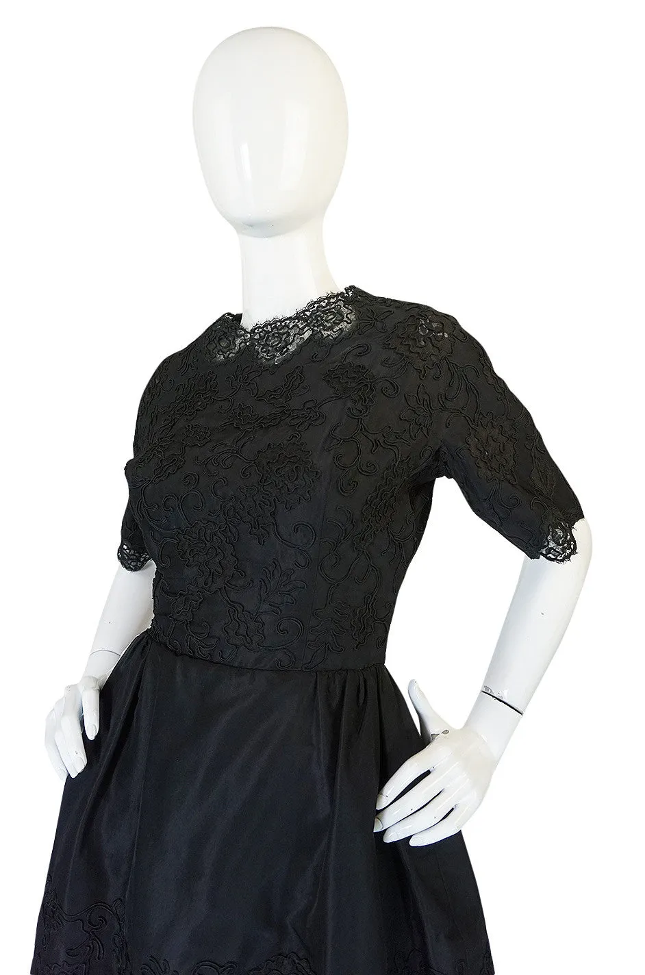Dated 1960 Sophie Gimbel Attr Saks 5th Ave Soutache & Silk Dress