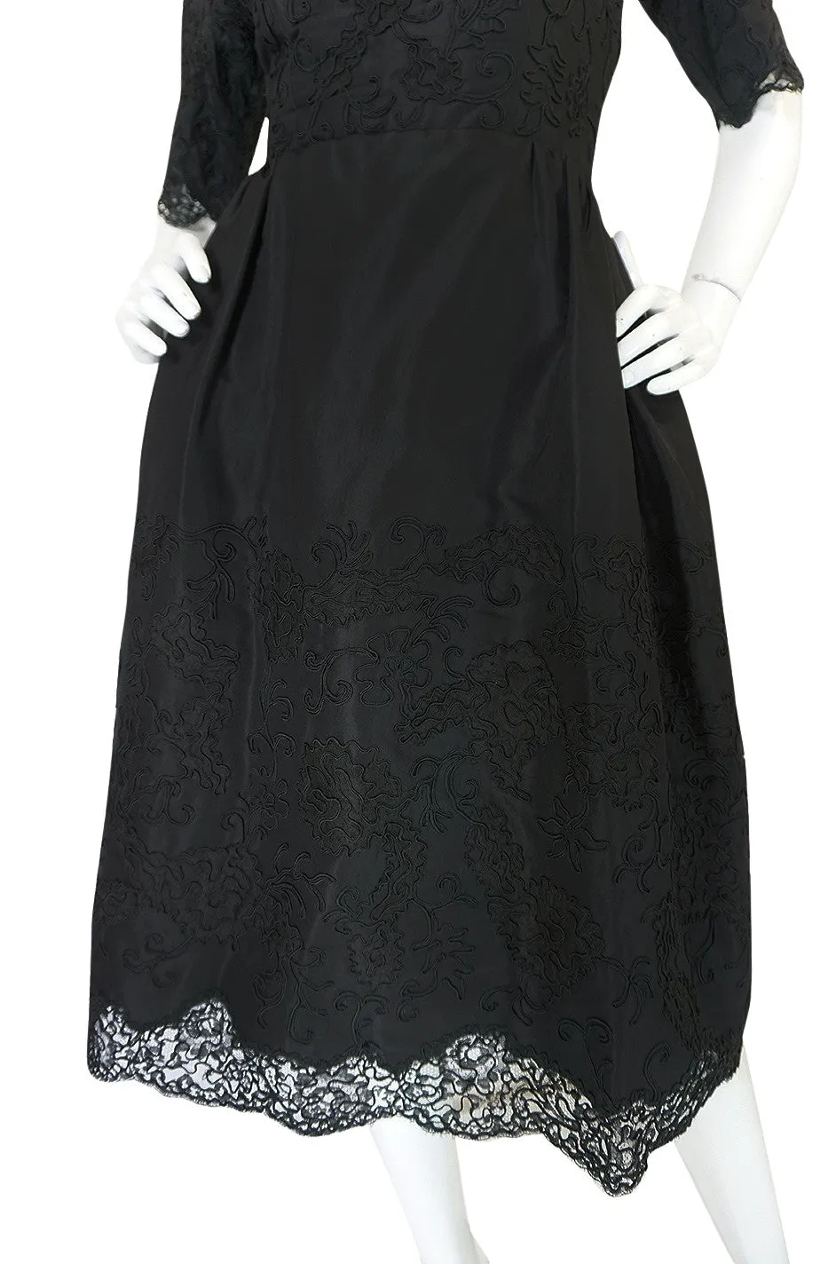 Dated 1960 Sophie Gimbel Attr Saks 5th Ave Soutache & Silk Dress