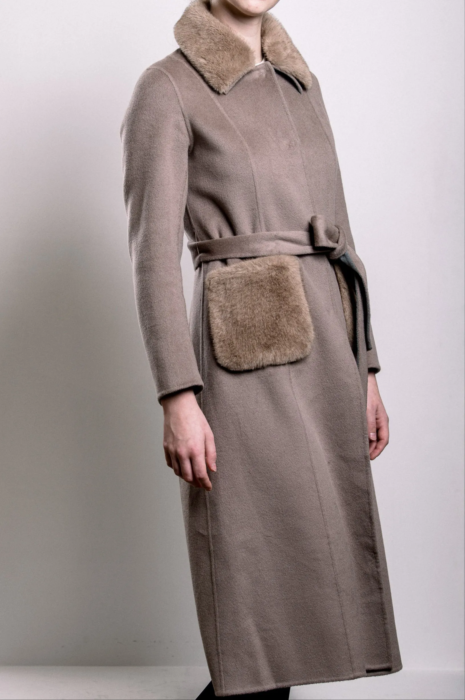 Demi-Couture Fur Trim Overcoat