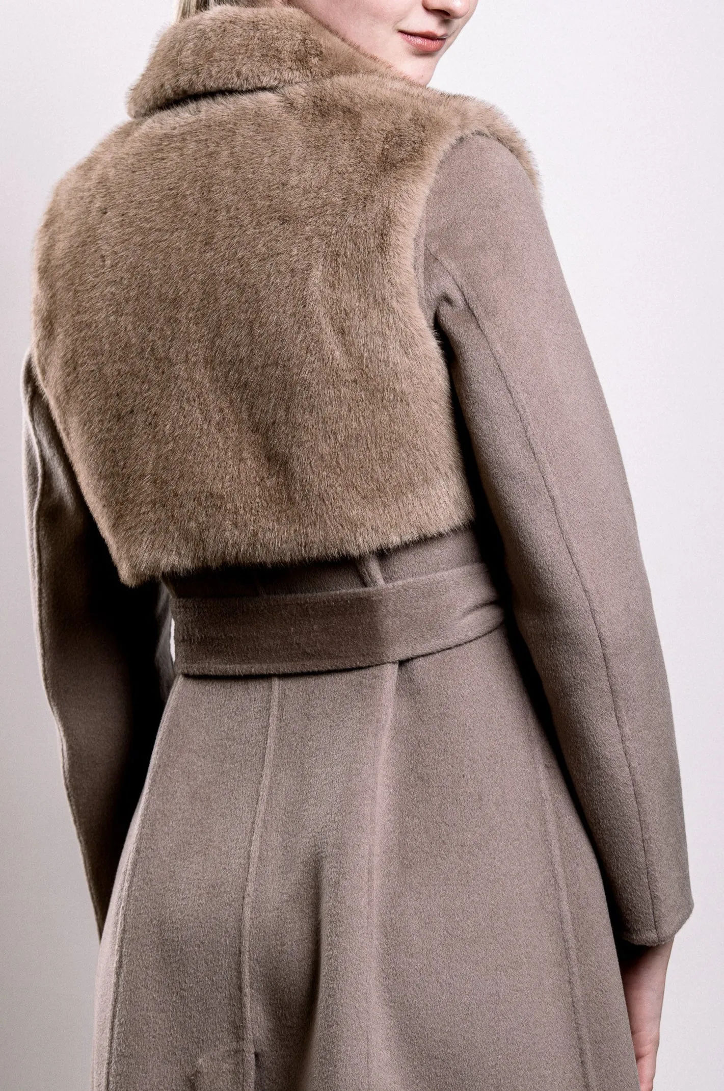 Demi-Couture Fur Trim Overcoat