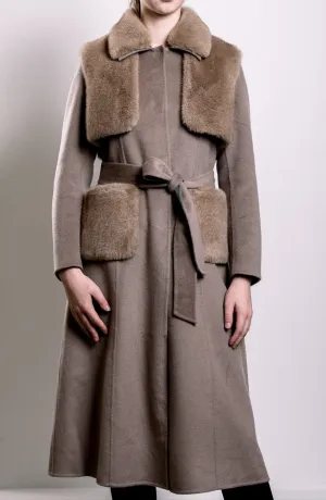Demi-Couture Fur Trim Overcoat