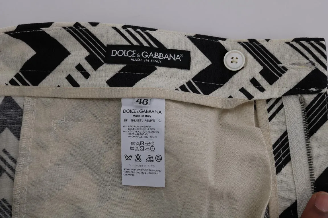 Dolce & Gabbana Striped Casual Knee-High Shorts
