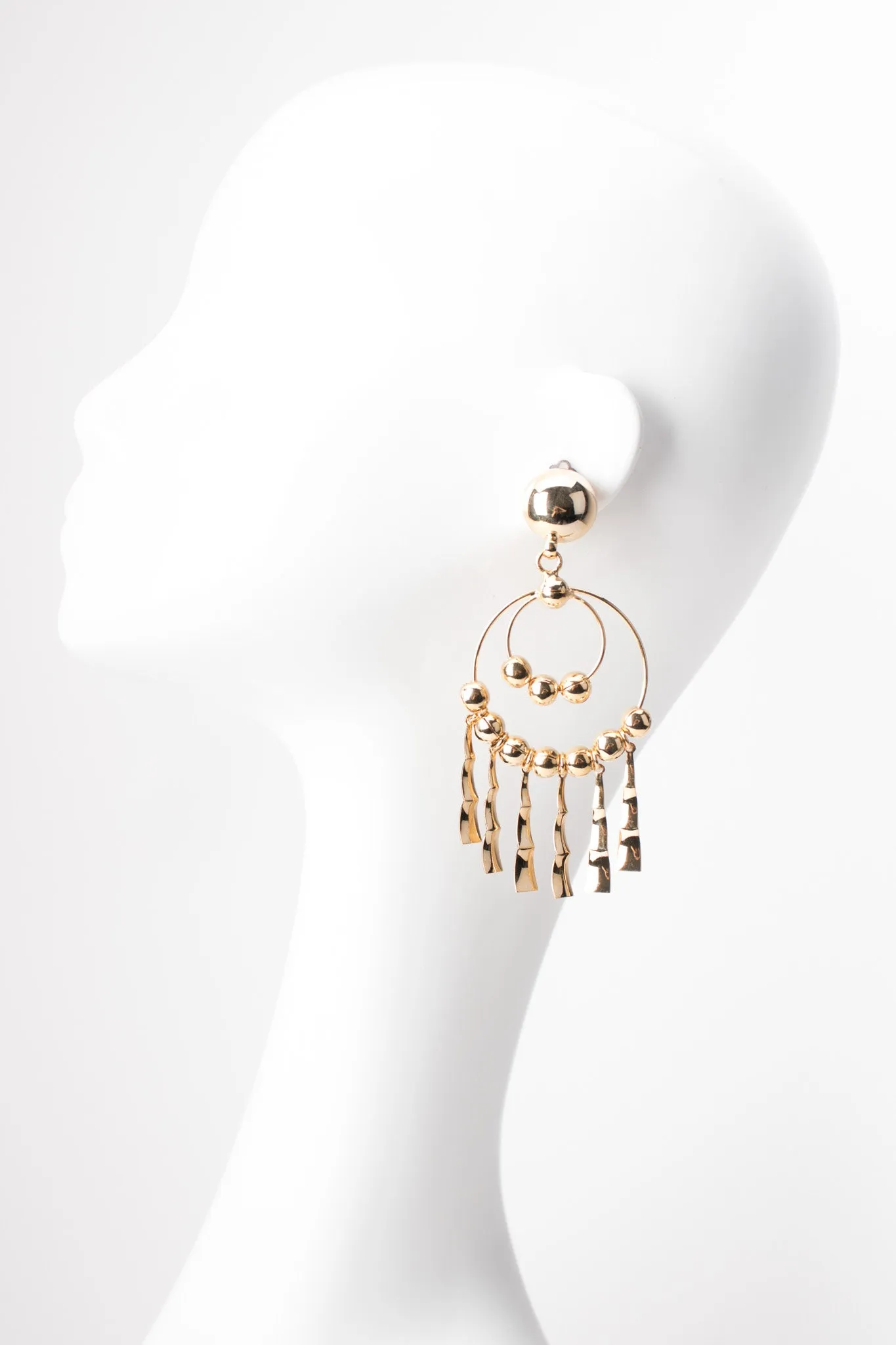 Double Hoop Fringe Earrings