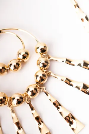 Double Hoop Fringe Earrings