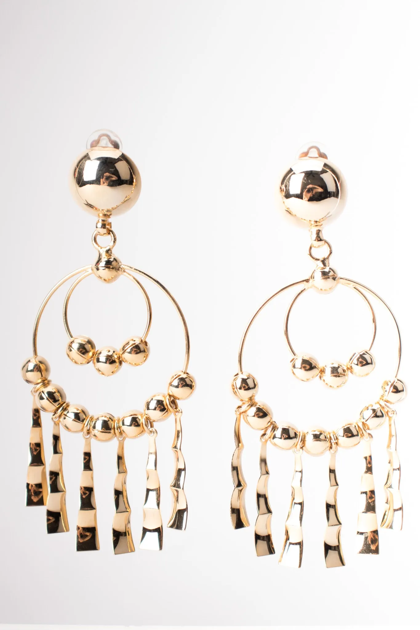 Double Hoop Fringe Earrings