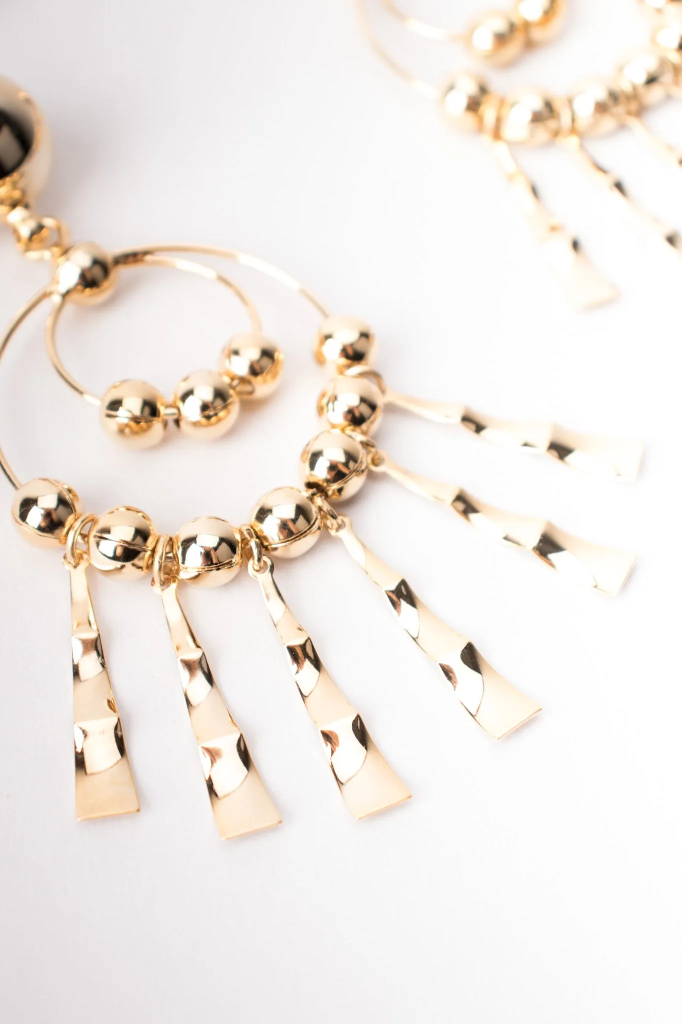 Double Hoop Fringe Earrings