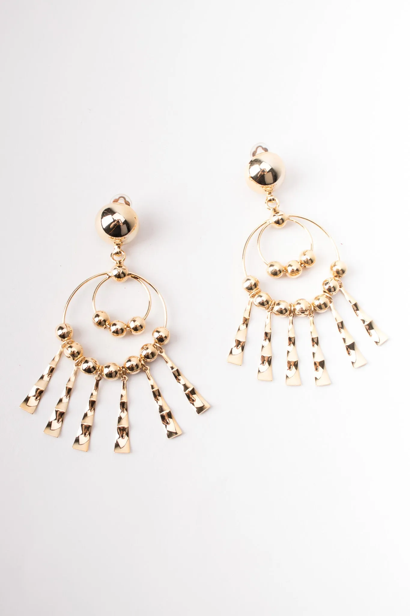 Double Hoop Fringe Earrings