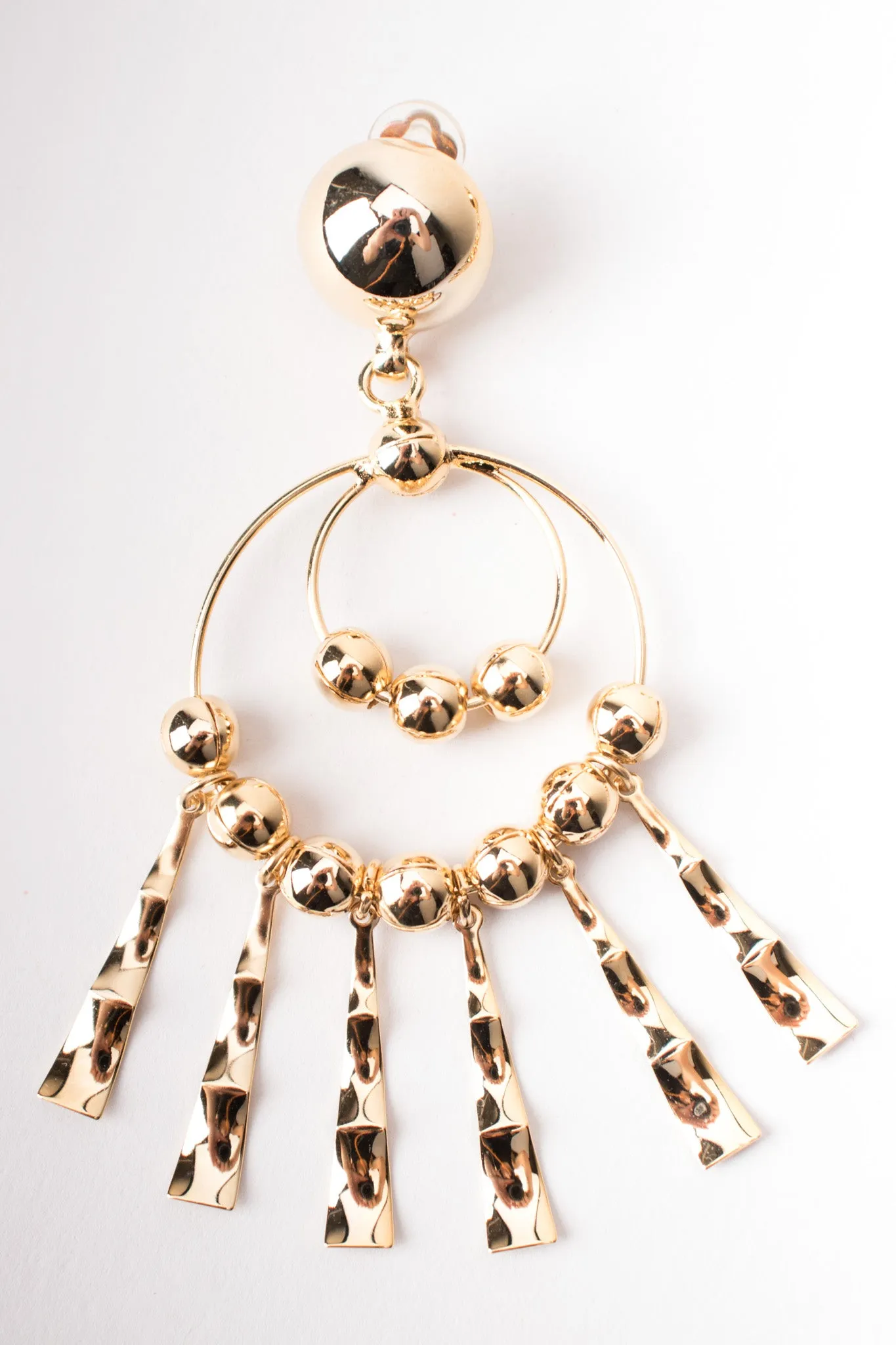 Double Hoop Fringe Earrings