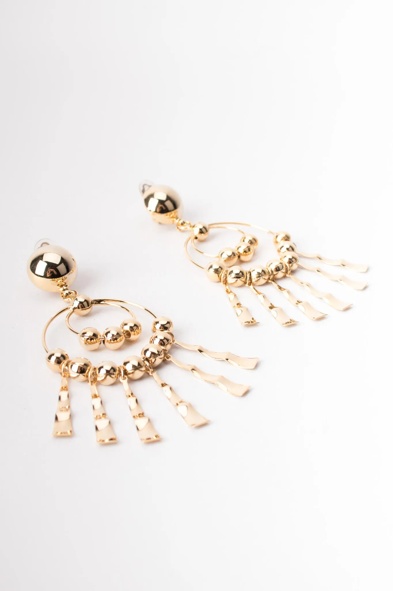 Double Hoop Fringe Earrings