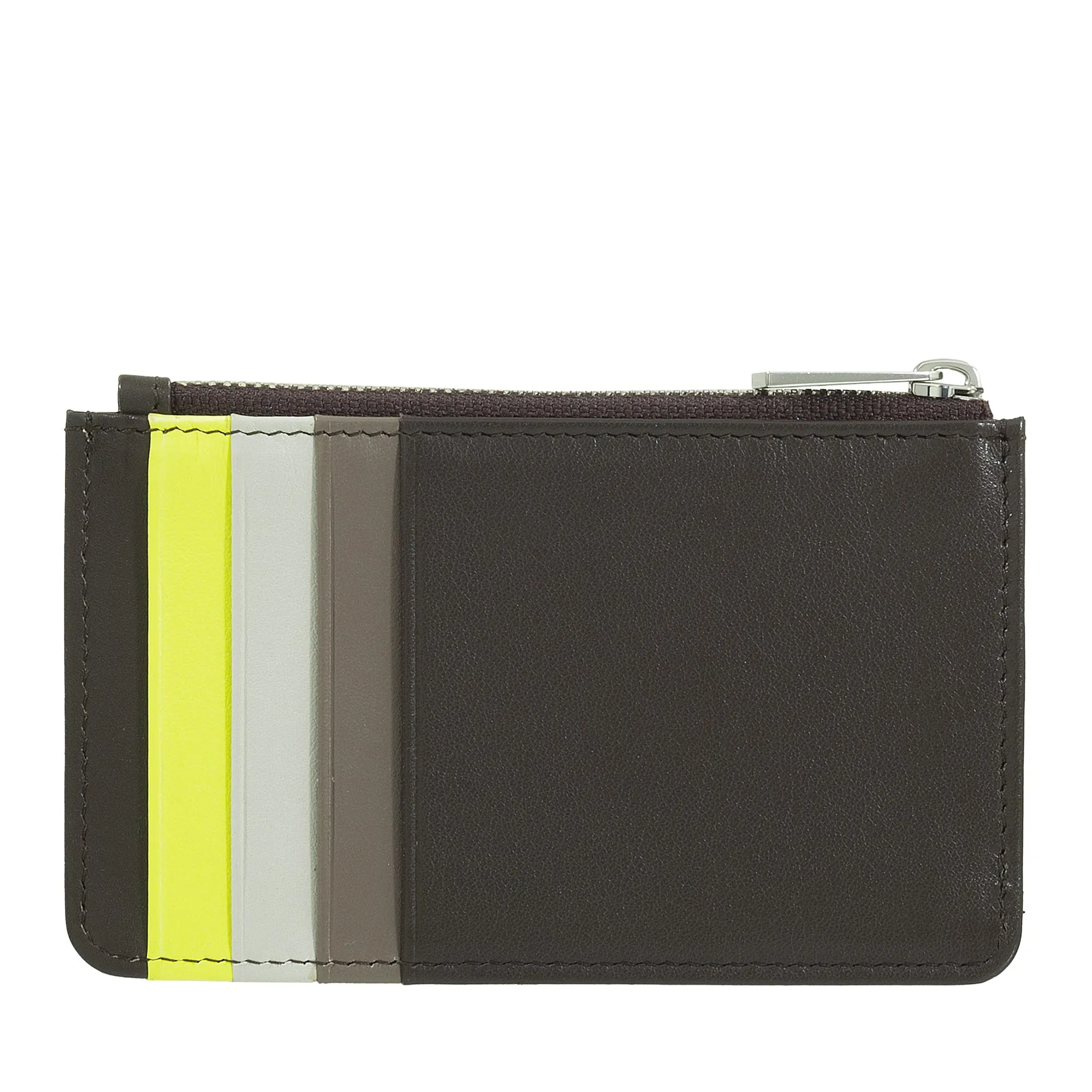 DUDU Credit Card menu holder woman in leather, small thin wallet, 4 holder tessere holder, with zipper closure