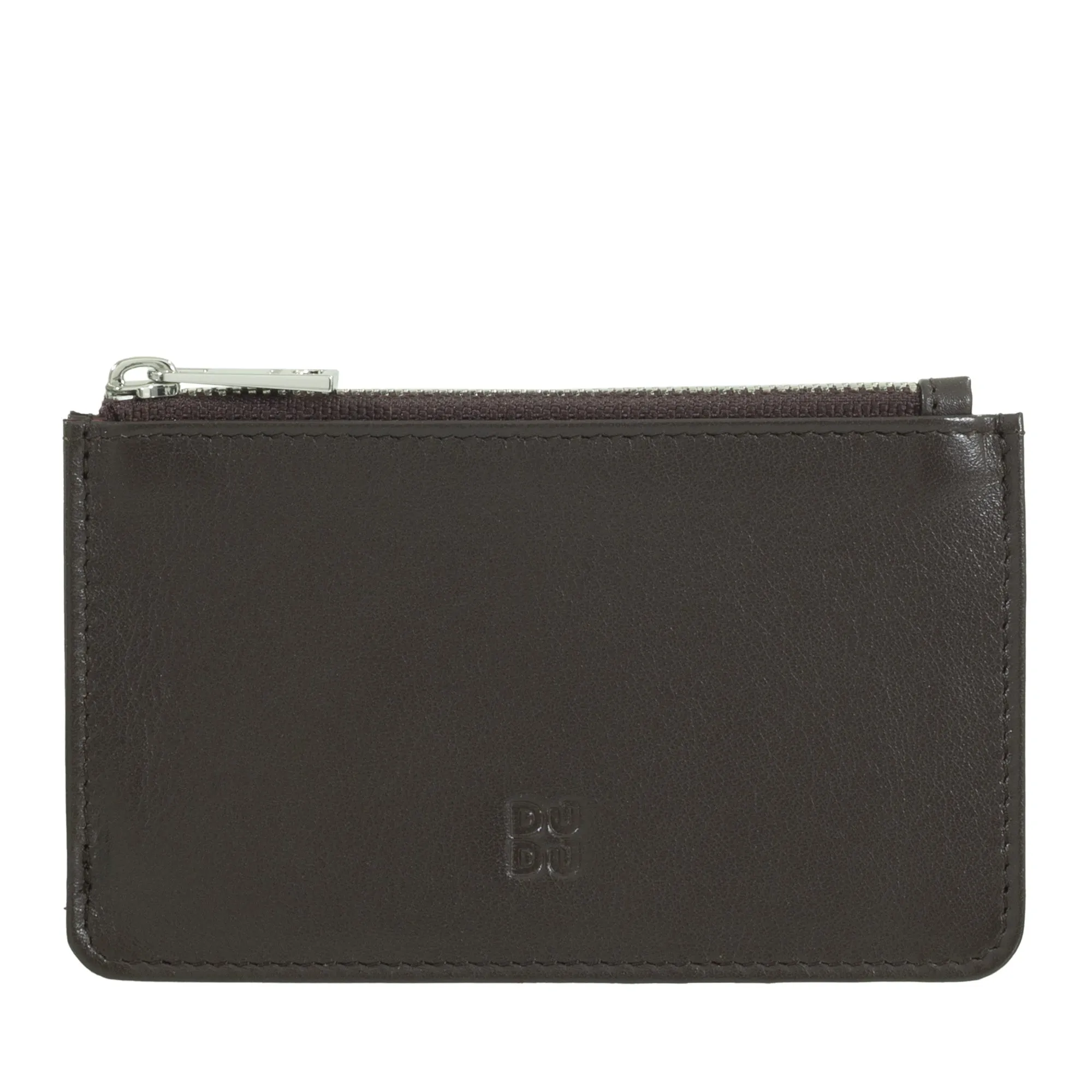 DUDU Credit Card menu holder woman in leather, small thin wallet, 4 holder tessere holder, with zipper closure