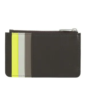 DUDU Credit Card menu holder woman in leather, small thin wallet, 4 holder tessere holder, with zipper closure