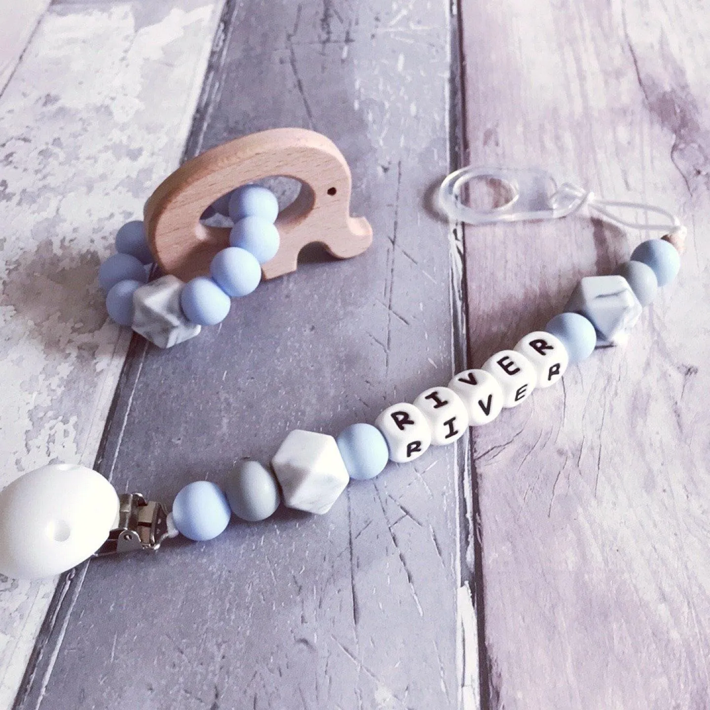 Dummy Clip and Teether Set - Baby Blue