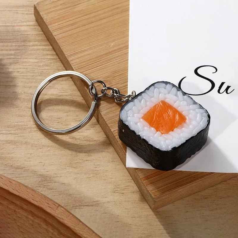 Durable Sushi Rice Ball Keychain - Cartoon Seafood