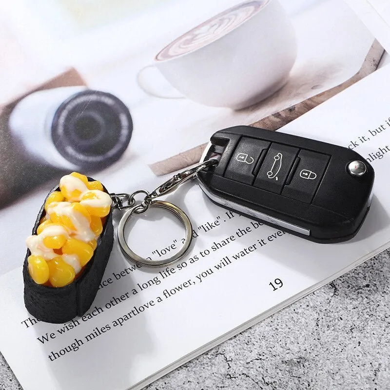 Durable Sushi Rice Ball Keychain - Cartoon Seafood