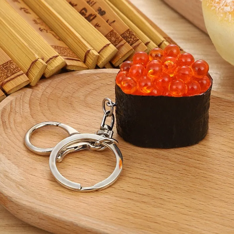 Durable Sushi Rice Ball Keychain - Cartoon Seafood