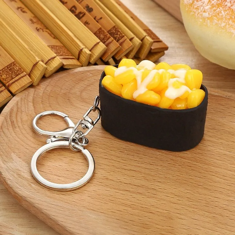 Durable Sushi Rice Ball Keychain - Cartoon Seafood