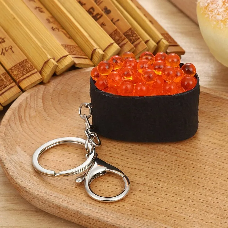 Durable Sushi Rice Ball Keychain - Cartoon Seafood