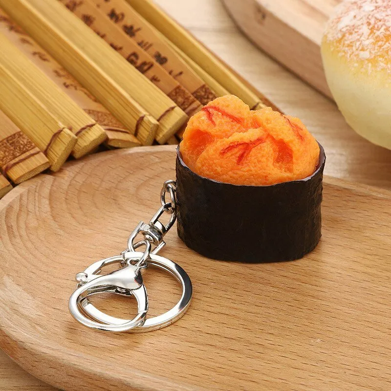 Durable Sushi Rice Ball Keychain - Cartoon Seafood