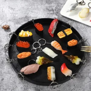 Durable Sushi Rice Ball Keychain - Cartoon Seafood