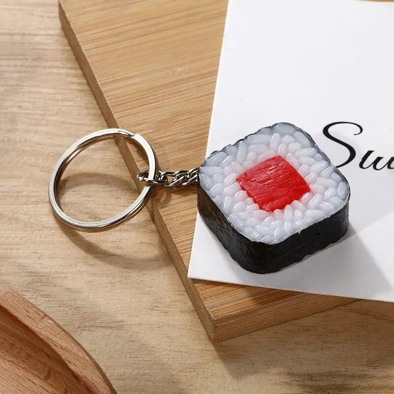 Durable Sushi Rice Ball Keychain - Cartoon Seafood