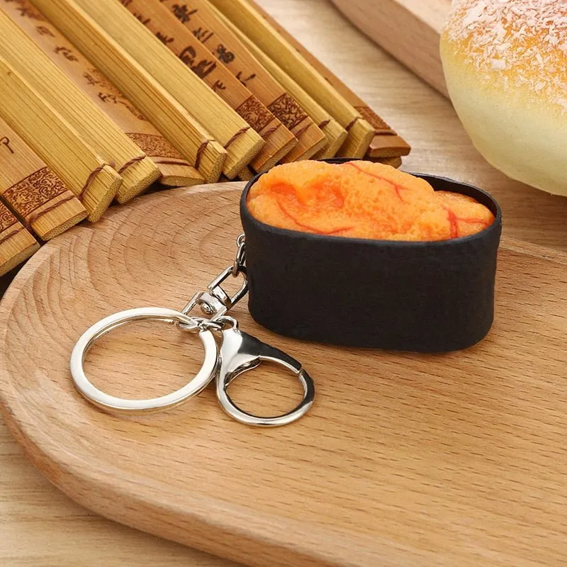 Durable Sushi Rice Ball Keychain - Cartoon Seafood