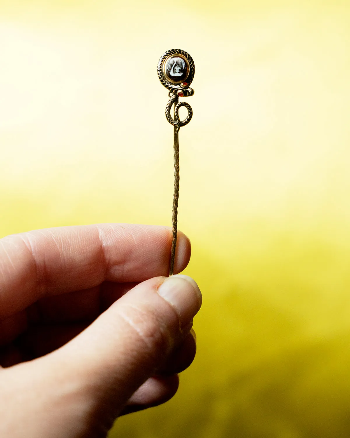 Early Victorian Era Mourning Snake Stick Pin